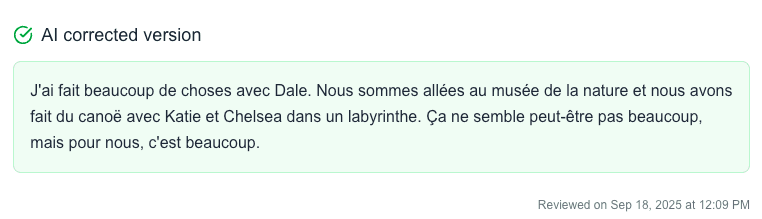 AI-generated corrected version of the journal entry