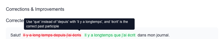 In-line grammar and style corrections